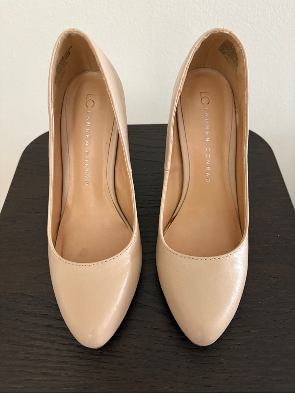 LC Lauren Conrad Beige Pointed-Toe Pumps